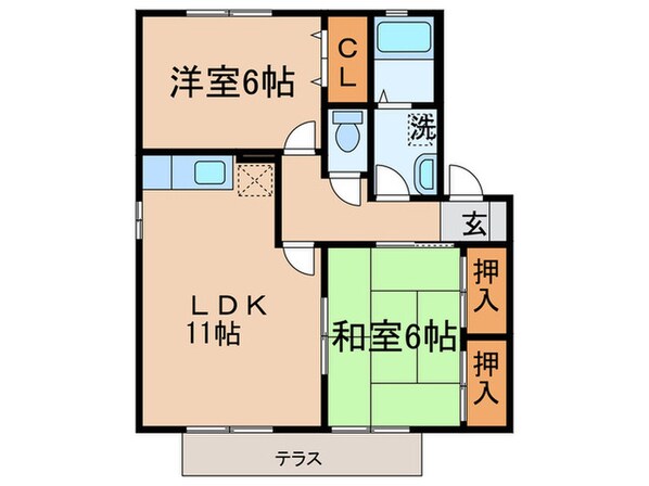 ロイヤルガーデン芳賀Ｃ棟の物件間取画像